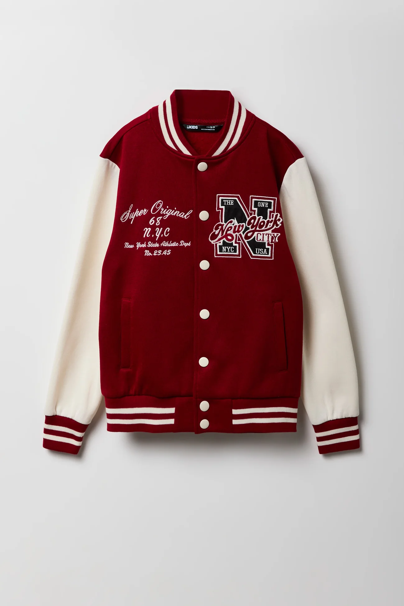 Blouson de style universitaire en molleton avec motif brodé City pour enfants - Image 9