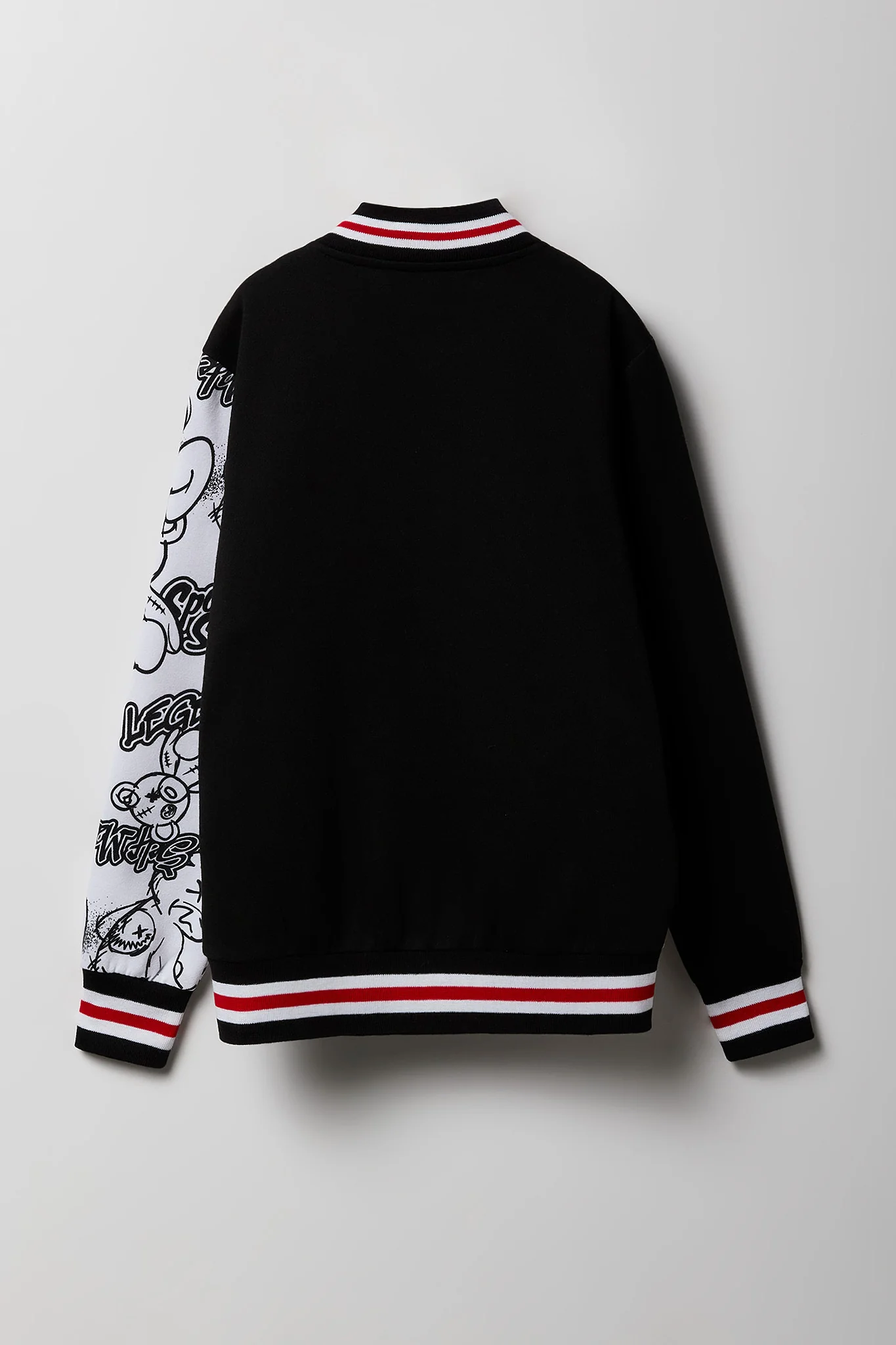 Boys Chenille Embroidered Fleece Varsity Jacket - Image 2