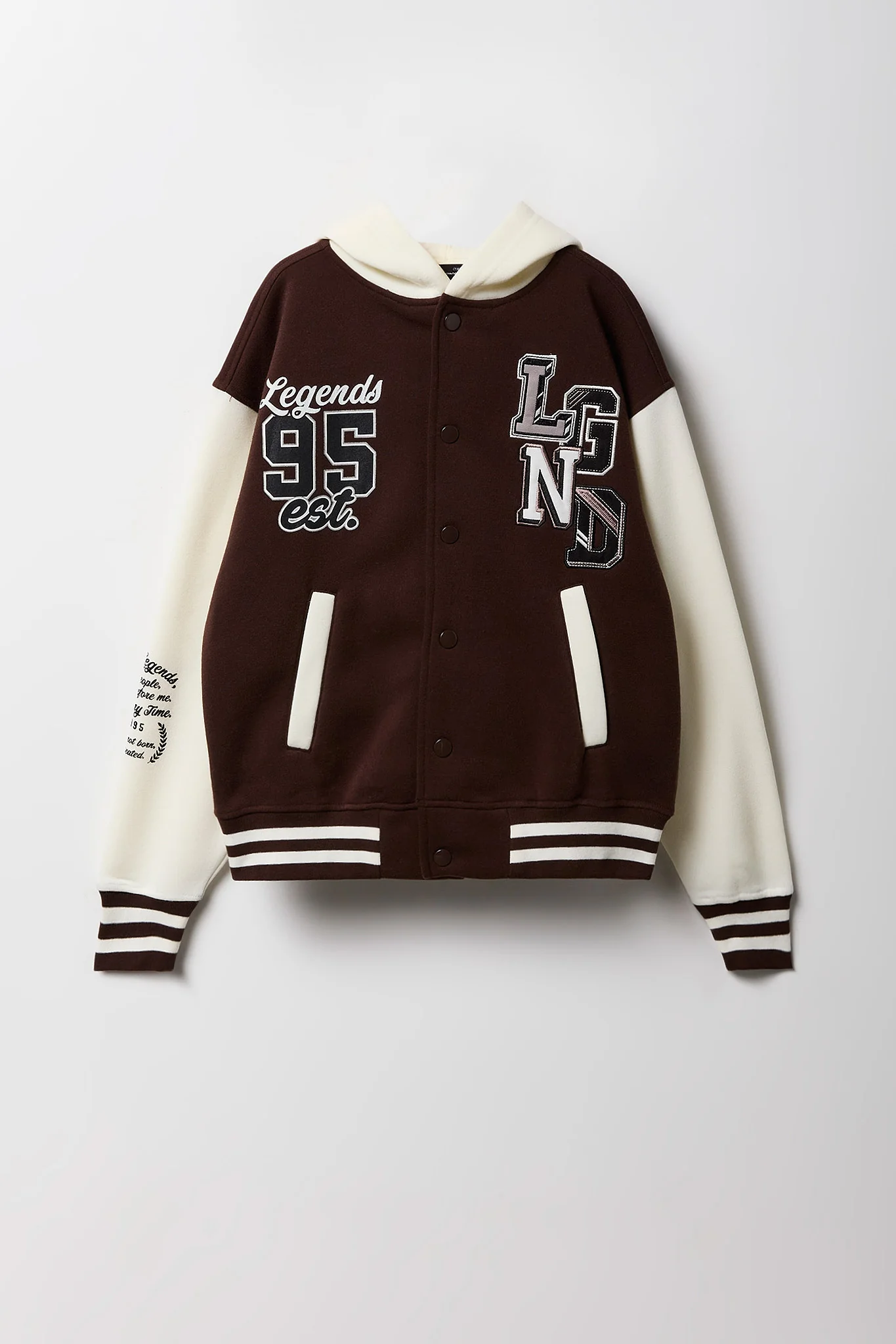 Kids Embroidered Fleece Varsity Jacket - Image 7