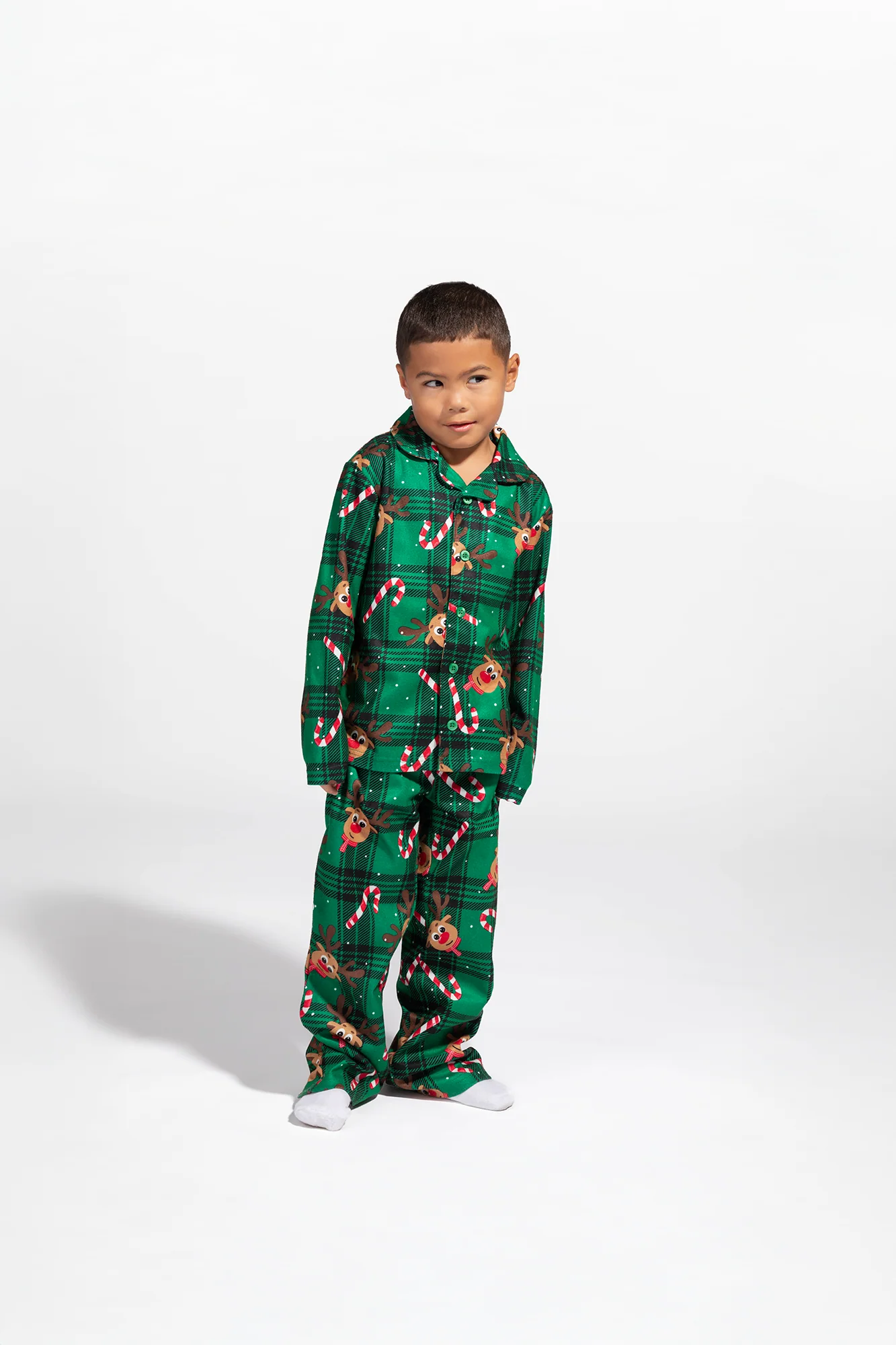 Kids Fammy Jammies Rudolph Flannel Pajama Set - Image 2