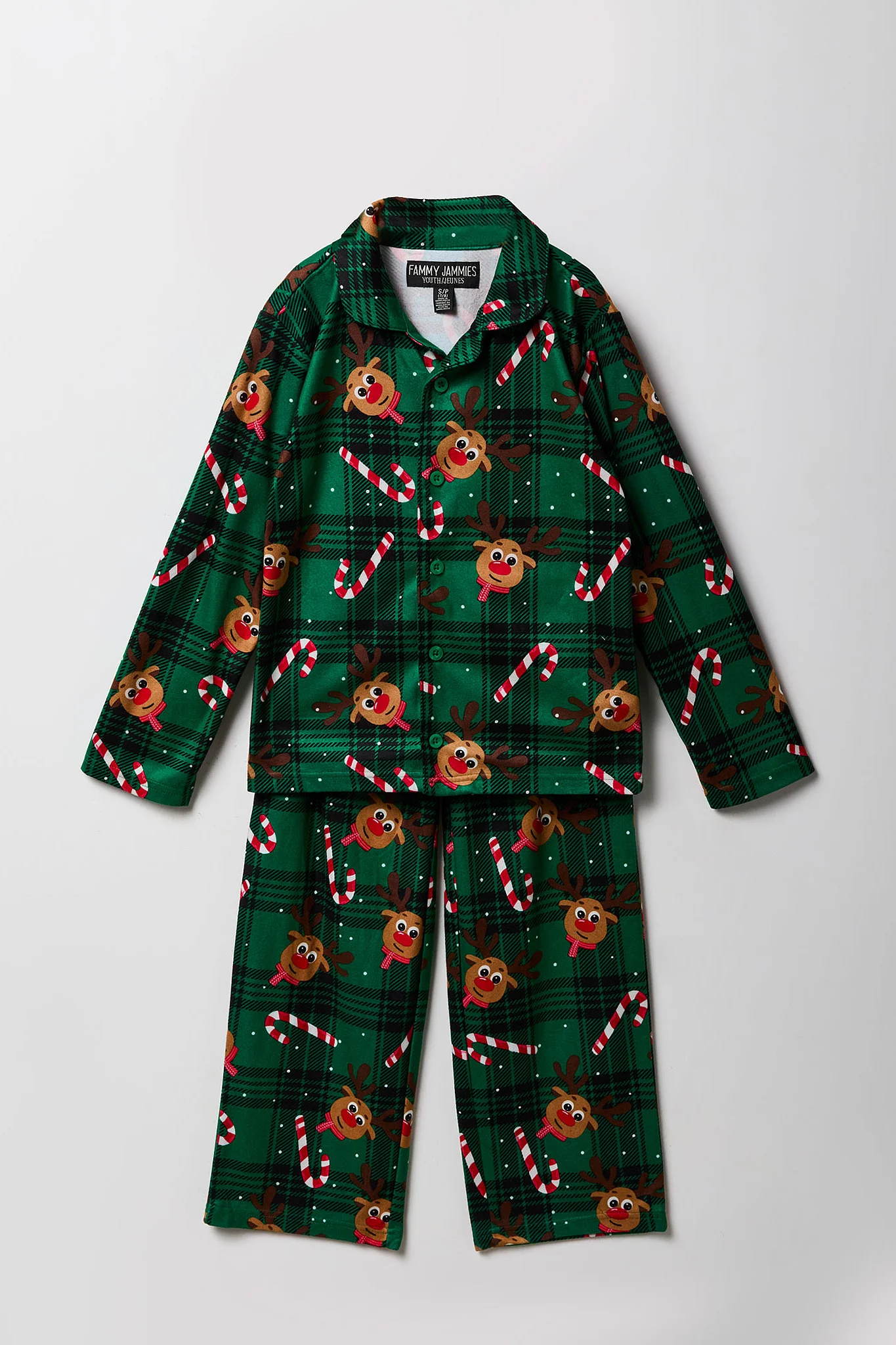 Kids Fammy Jammies Rudolph Flannel Pajama Set - Image 3