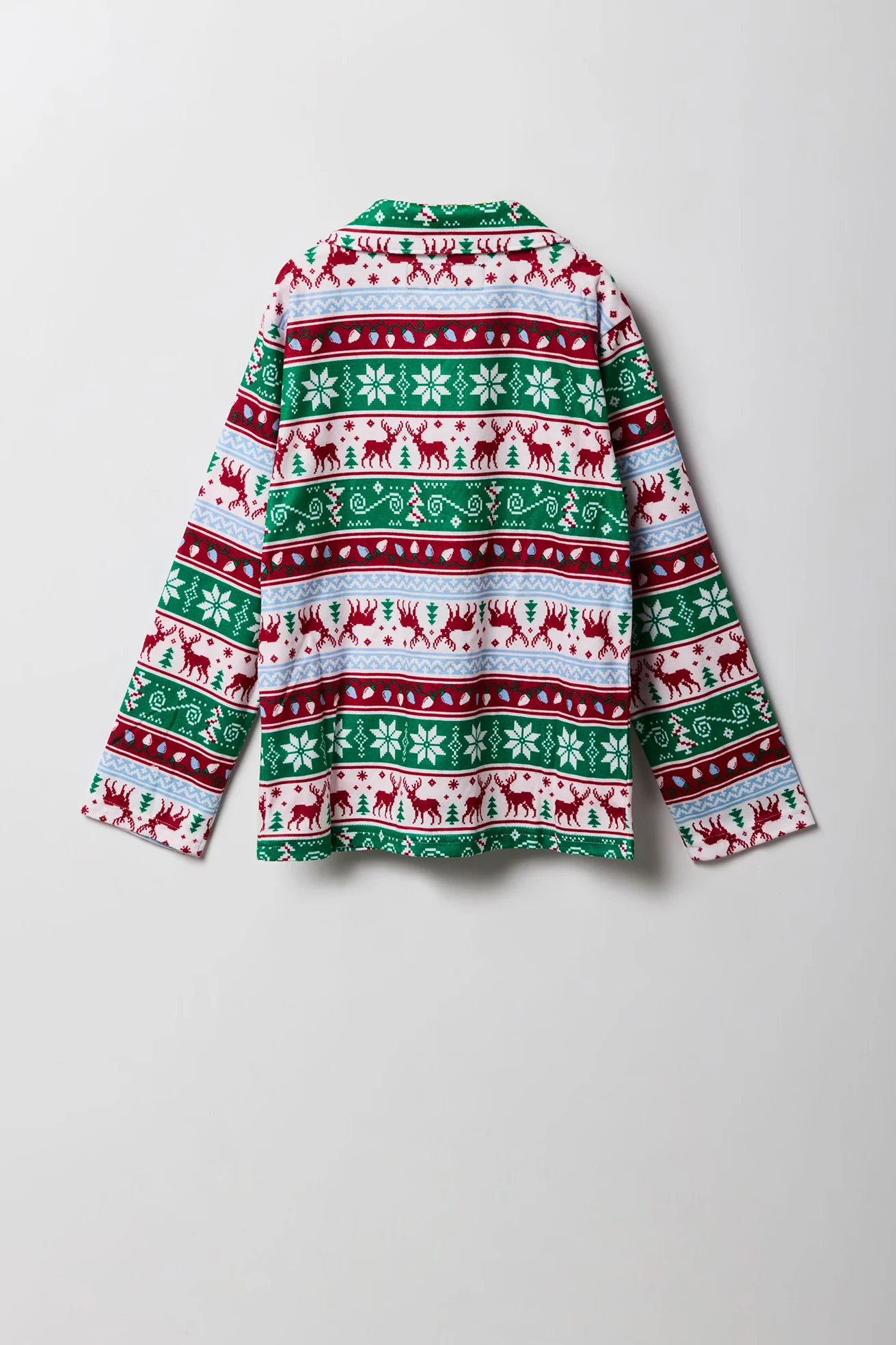 Kids Fammy Jammies Fair Isle Flannel Pajama Set - Image 4