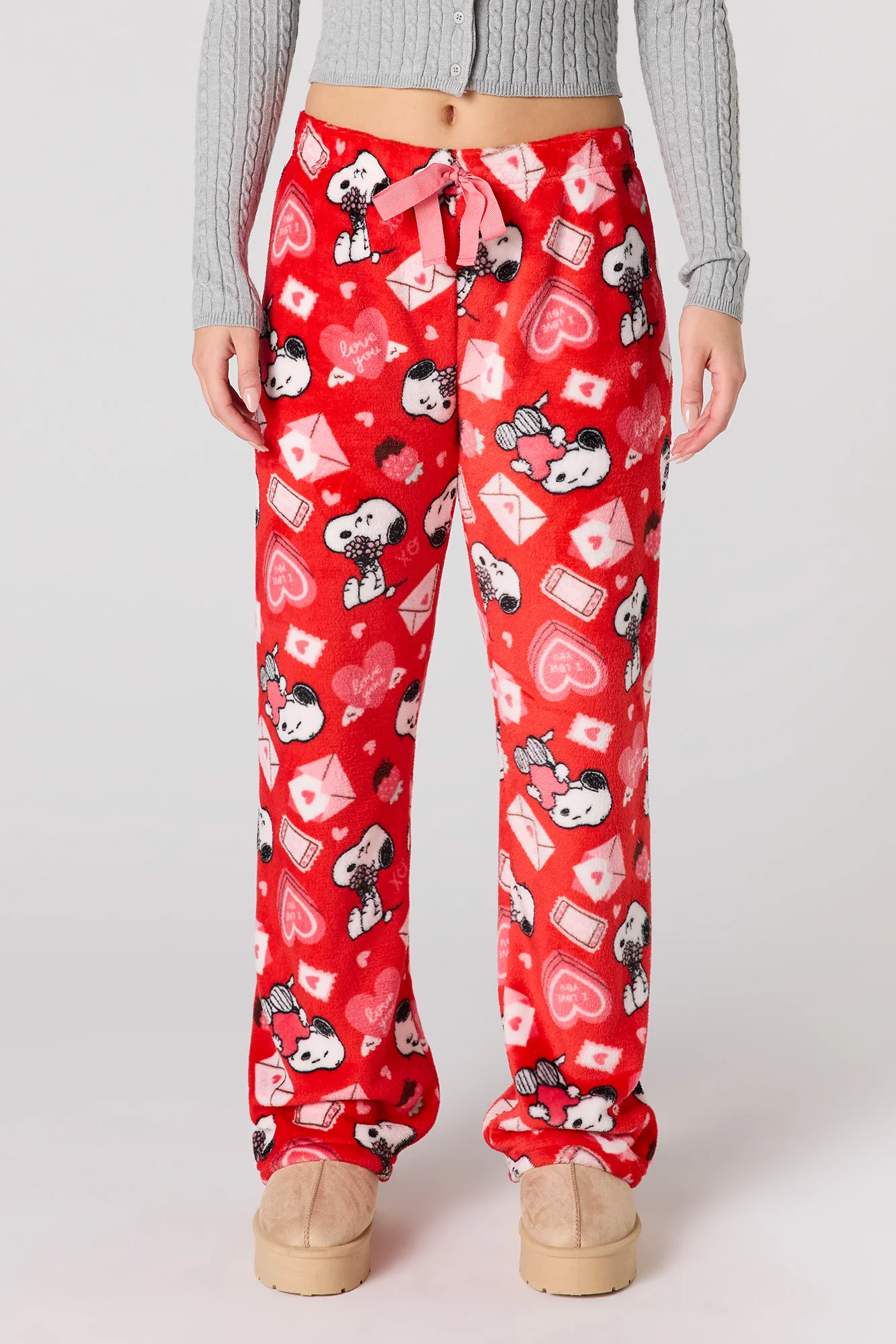 Cartoon Print Plush Pajama Pant - Image 14