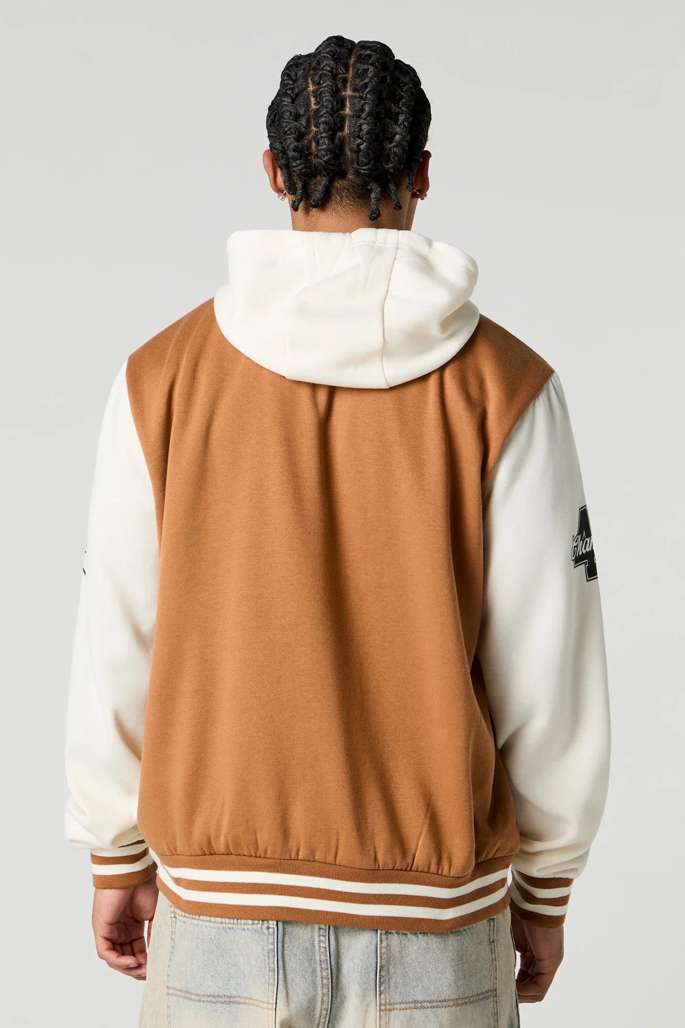 P Chenille Embroidered Varsity Jacket - Image 2