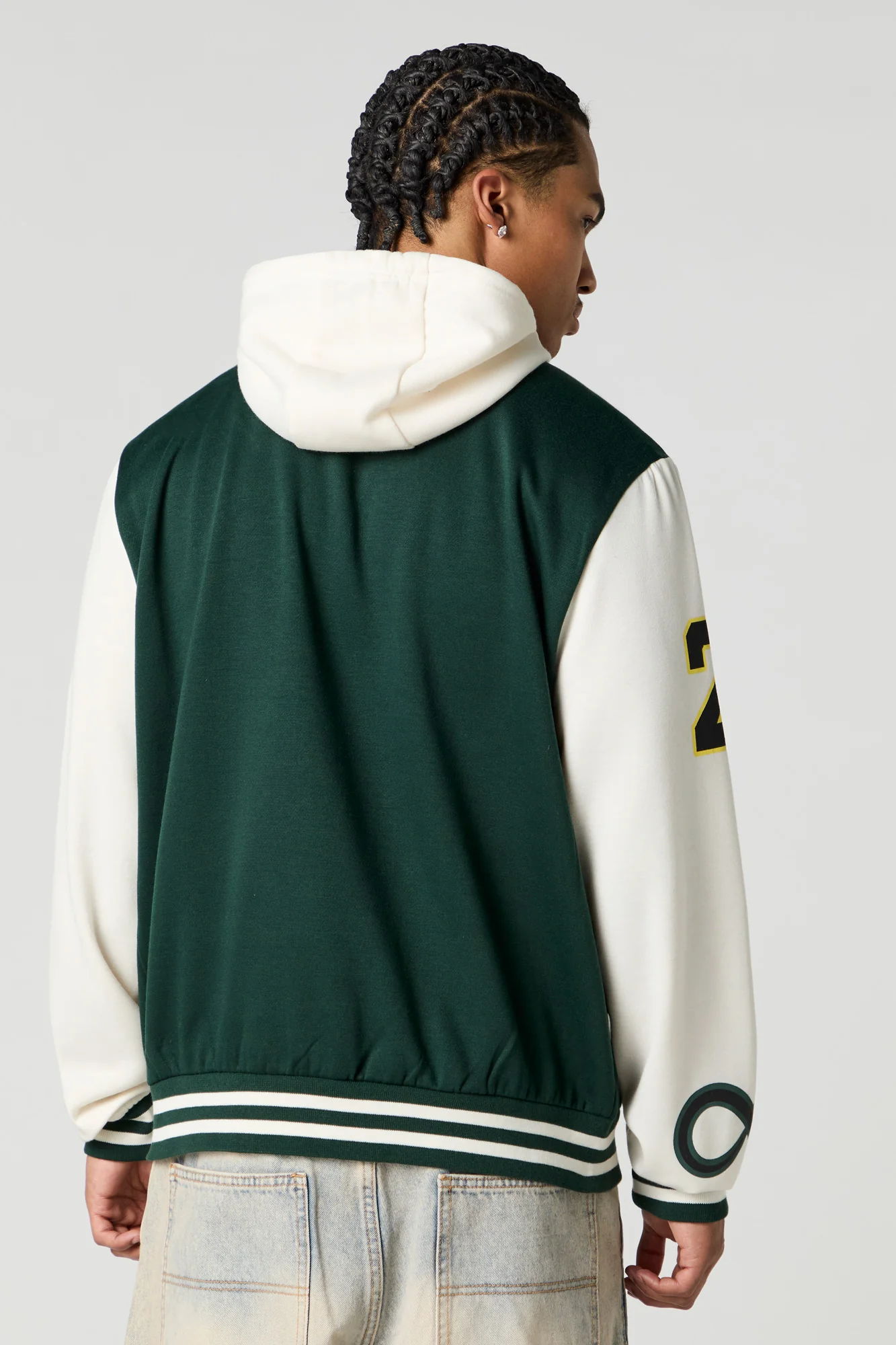 Blouson collégien à broderie en chenille de sergé S Racing Team - Image 2