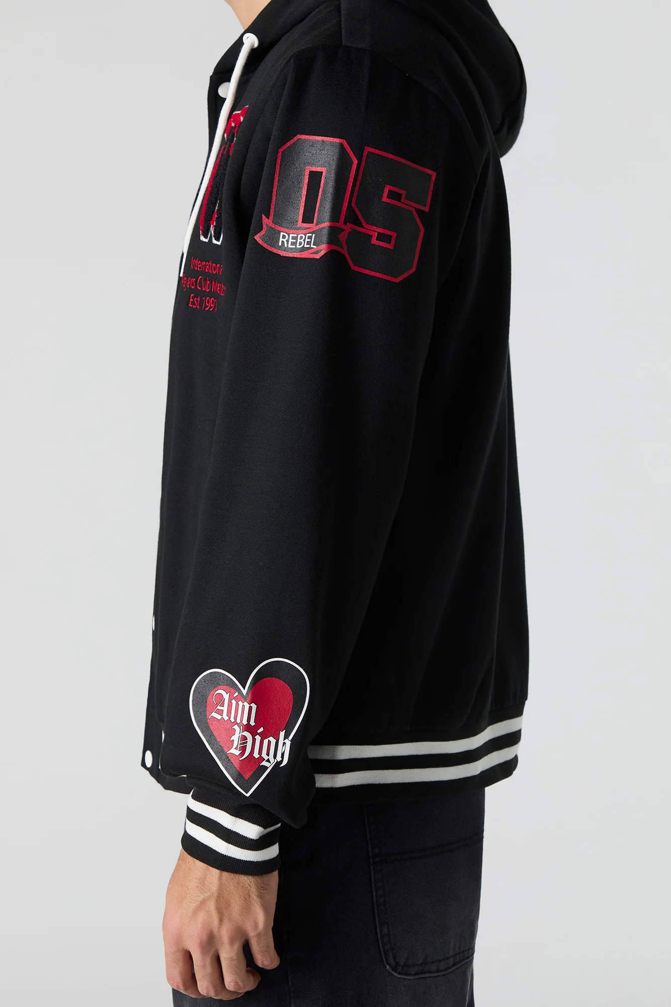 W Chenille Embroidered Varsity Jacket - Image 4