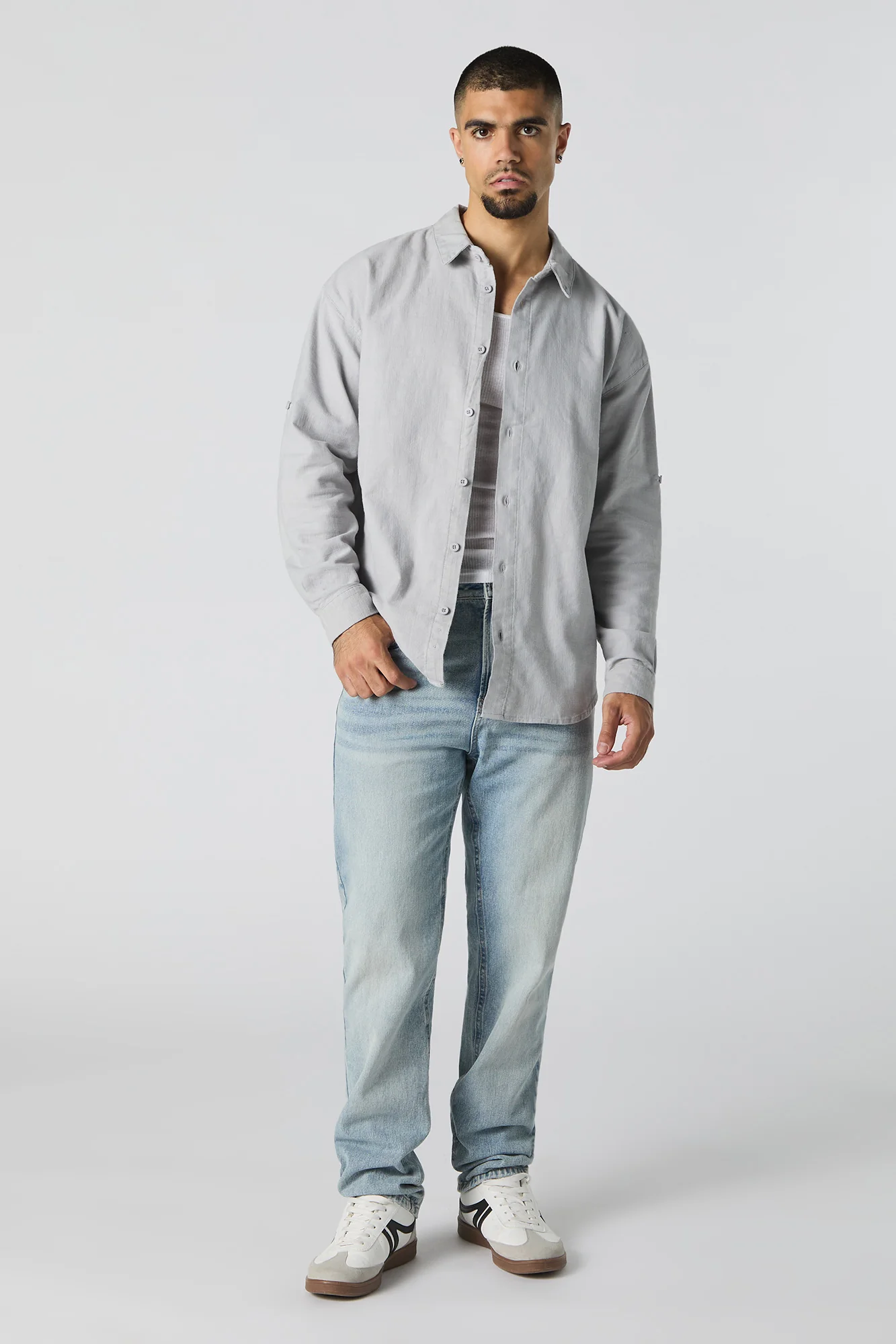 Textured Button-Up Long Sleeve Top - Image 11