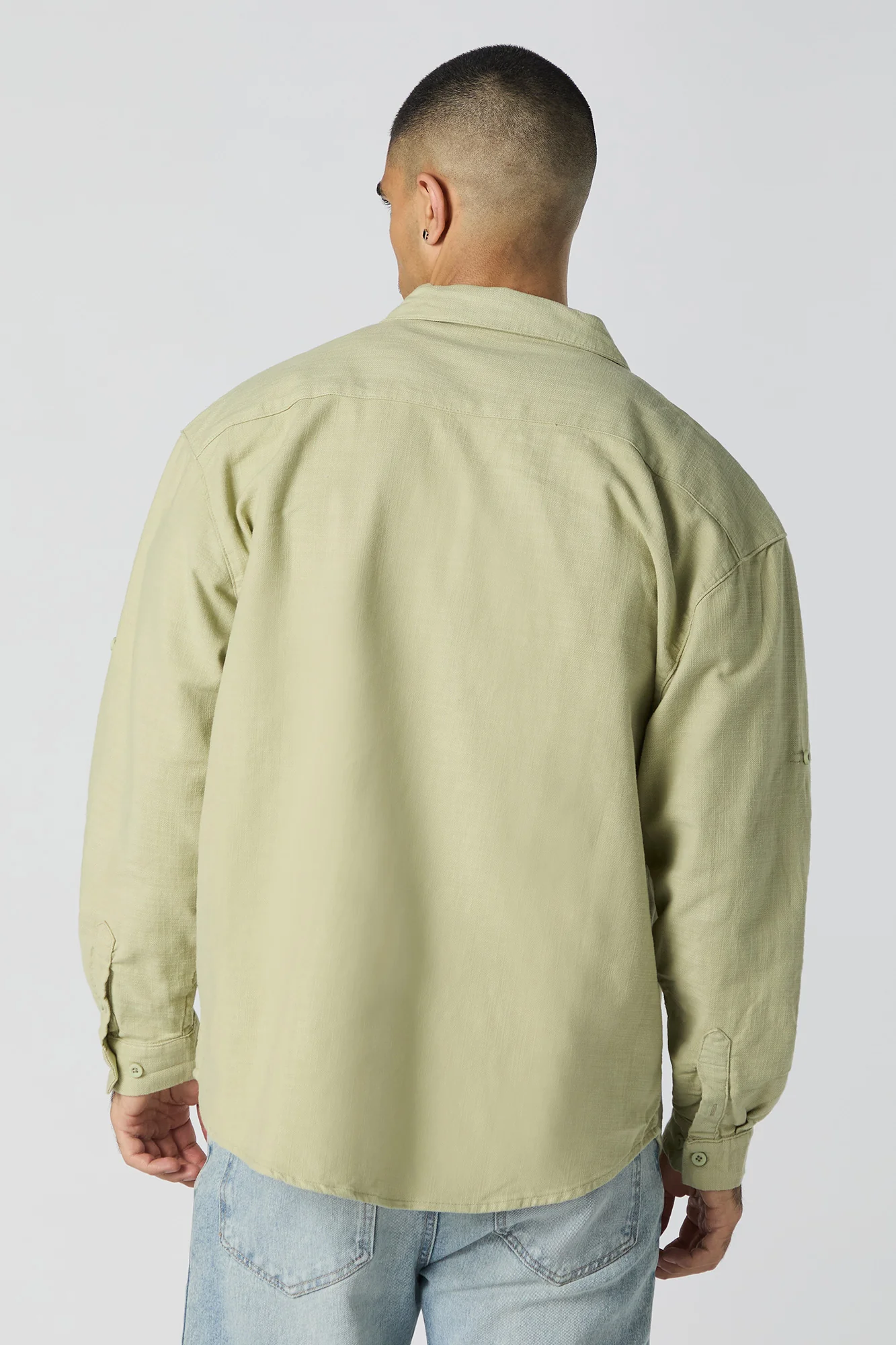 Textured Button-Up Long Sleeve Top - Image 2