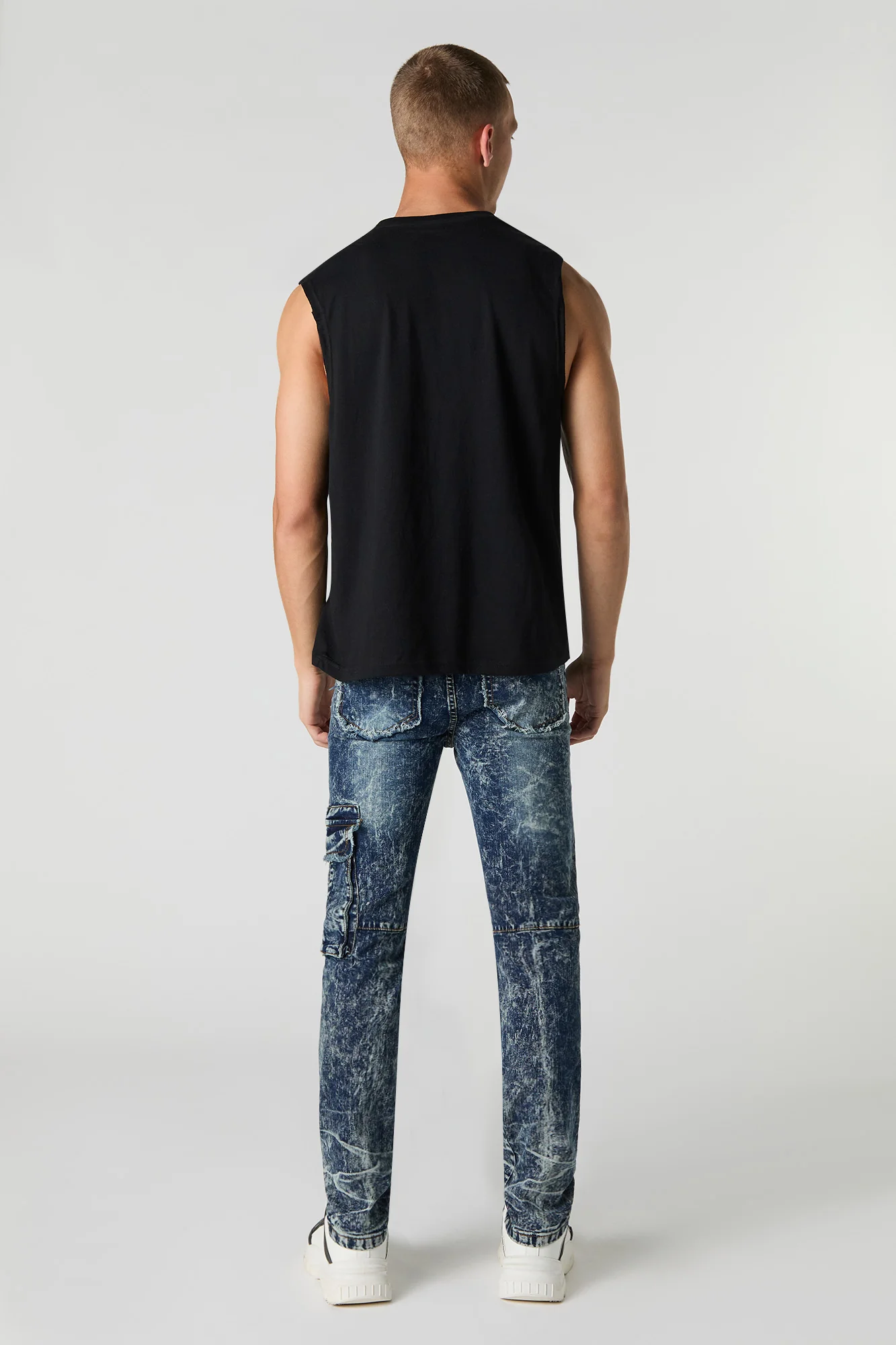 Distressed Skinny Cargo Jean - Image 4